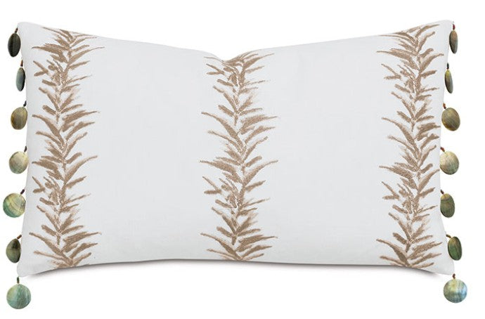 BEADED TRIM DECORATIVE PILLOW