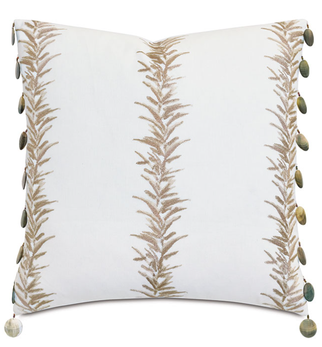 BEADED TRIM DECORATIVE PILLOW