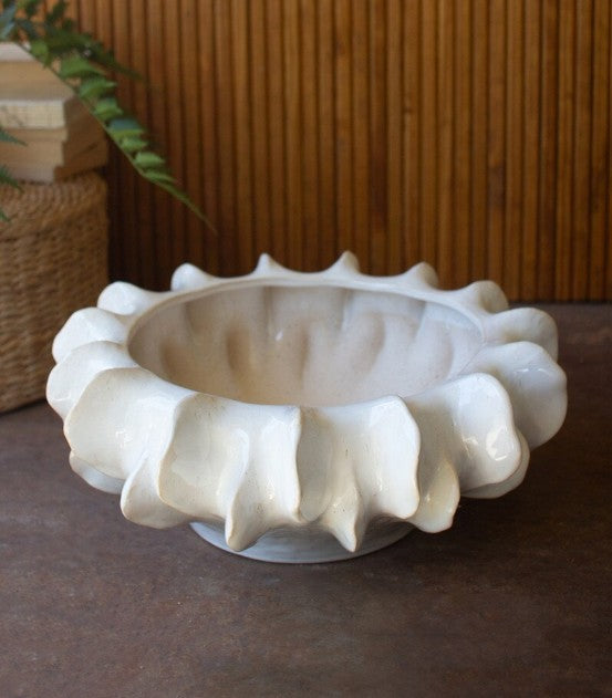 Organic Ruffle Ceramic Compote